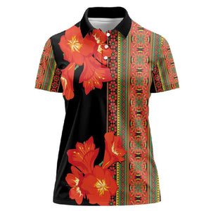 Afro Beauty Clivia Miniata Flowers Women Polo Shirt