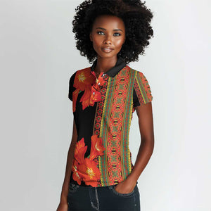 Afro Beauty Clivia Miniata Flowers Women Polo Shirt