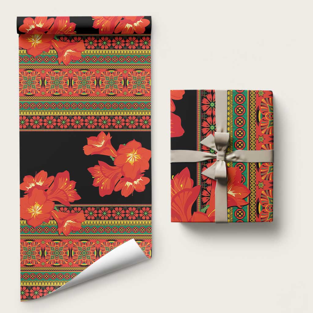 Africa Beauty Clivia Miniata Flowers Wrapping Paper - African Pride