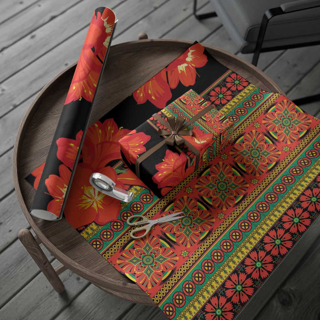 Africa Beauty Clivia Miniata Flowers Wrapping Paper - African Pride