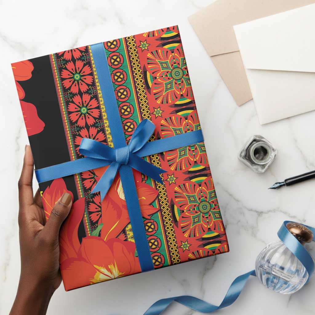 Africa Beauty Clivia Miniata Flowers Wrapping Paper - African Pride