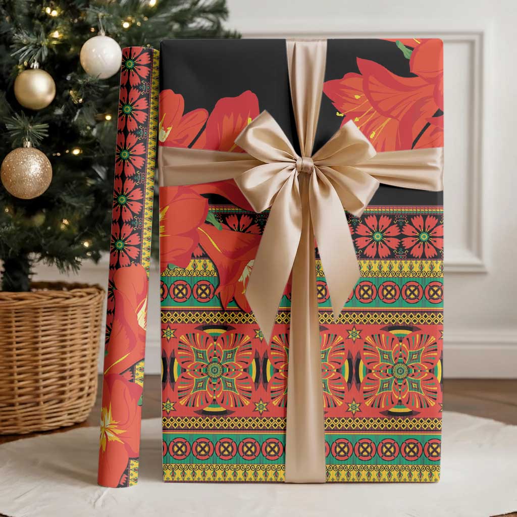 Africa Beauty Clivia Miniata Flowers Wrapping Paper - African Pride