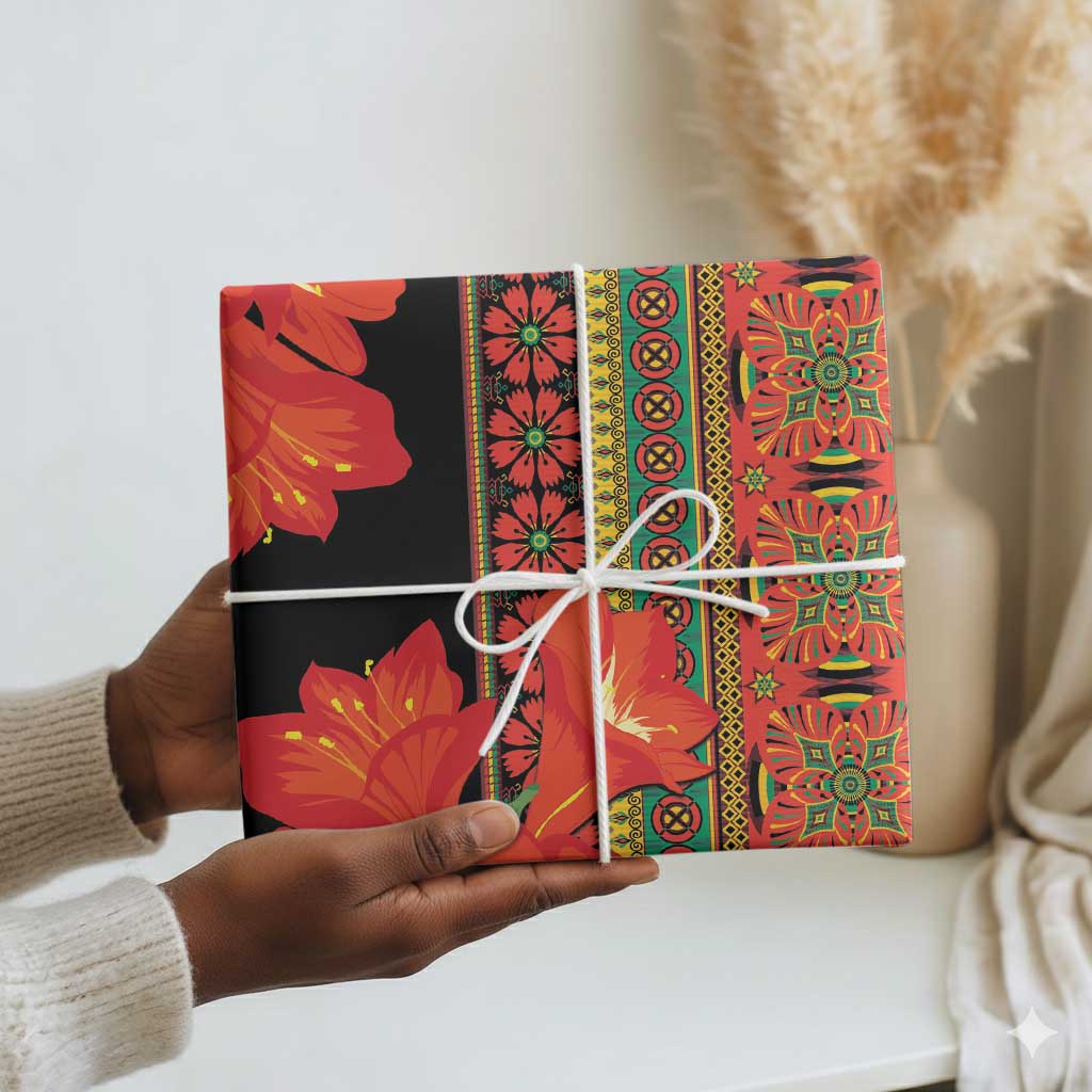 Africa Beauty Clivia Miniata Flowers Wrapping Paper - African Pride