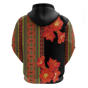 Afro Beauty Clivia Miniata Flowers Zip Hoodie