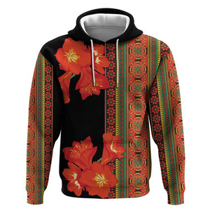 Afro Beauty Clivia Miniata Flowers Zip Hoodie