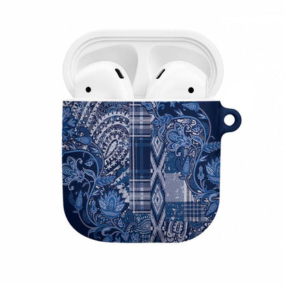 Africa Floral mix Maasai Shuka AirPods Case Blue Moitf