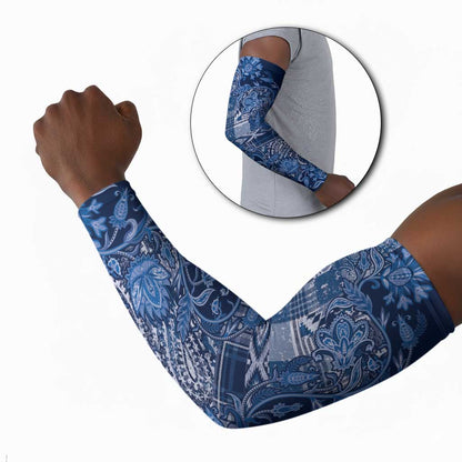 Africa Floral mix Maasai Shuka Arm Sleeves Blue Moitf