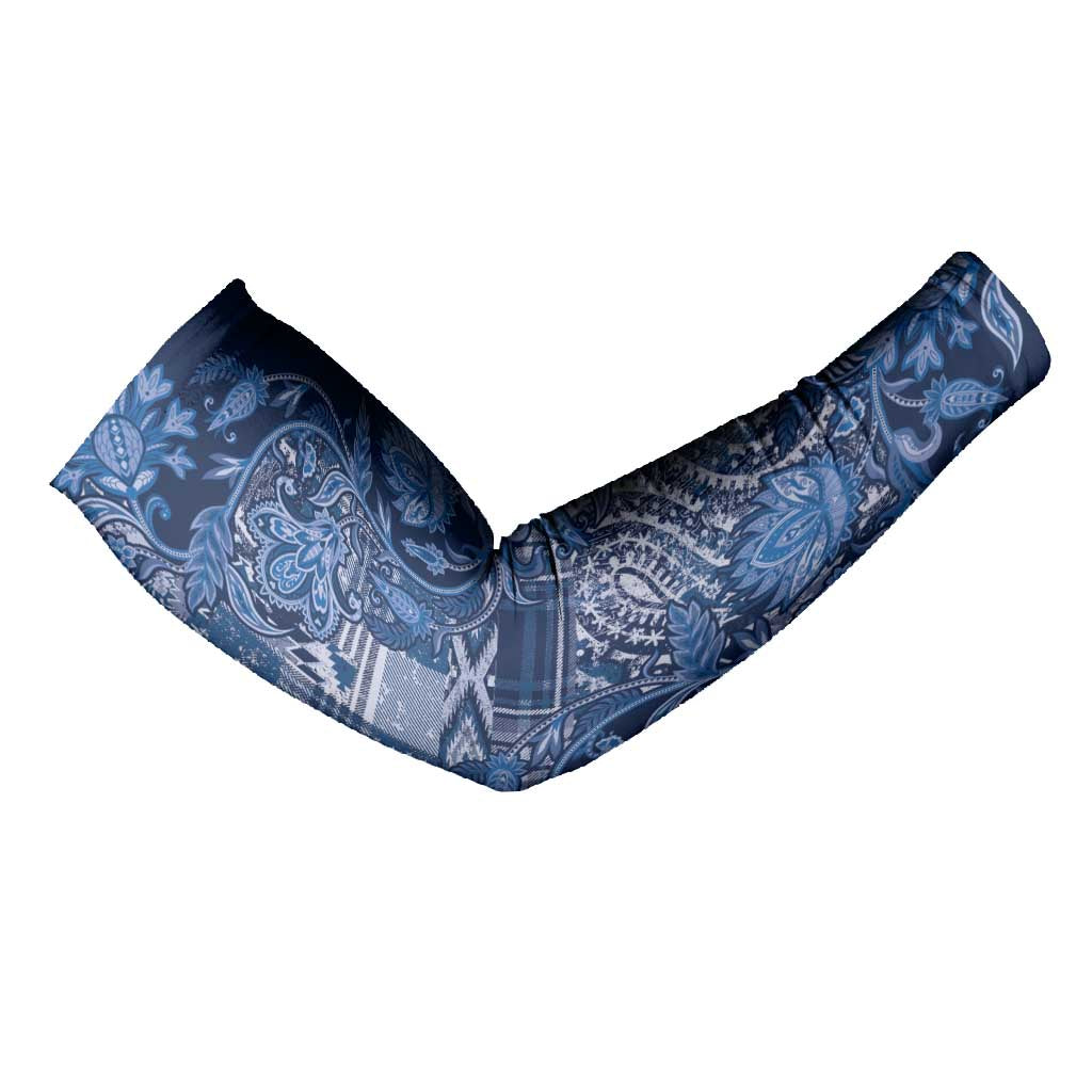 Africa Floral mix Maasai Shuka Arm Sleeves Blue Moitf