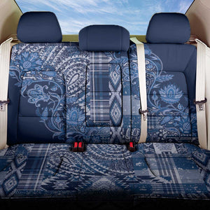 Afro Floral mix Maasai Shuka Back Car Seat Cover Blue Moitf