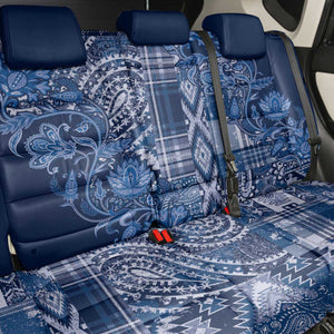 Afro Floral mix Maasai Shuka Back Car Seat Cover Blue Moitf