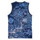Afro Floral mix Maasai Shuka Basketball Jersey Blue Moitf LT9