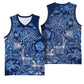 Afro Floral mix Maasai Shuka Basketball Jersey Blue Moitf LT9