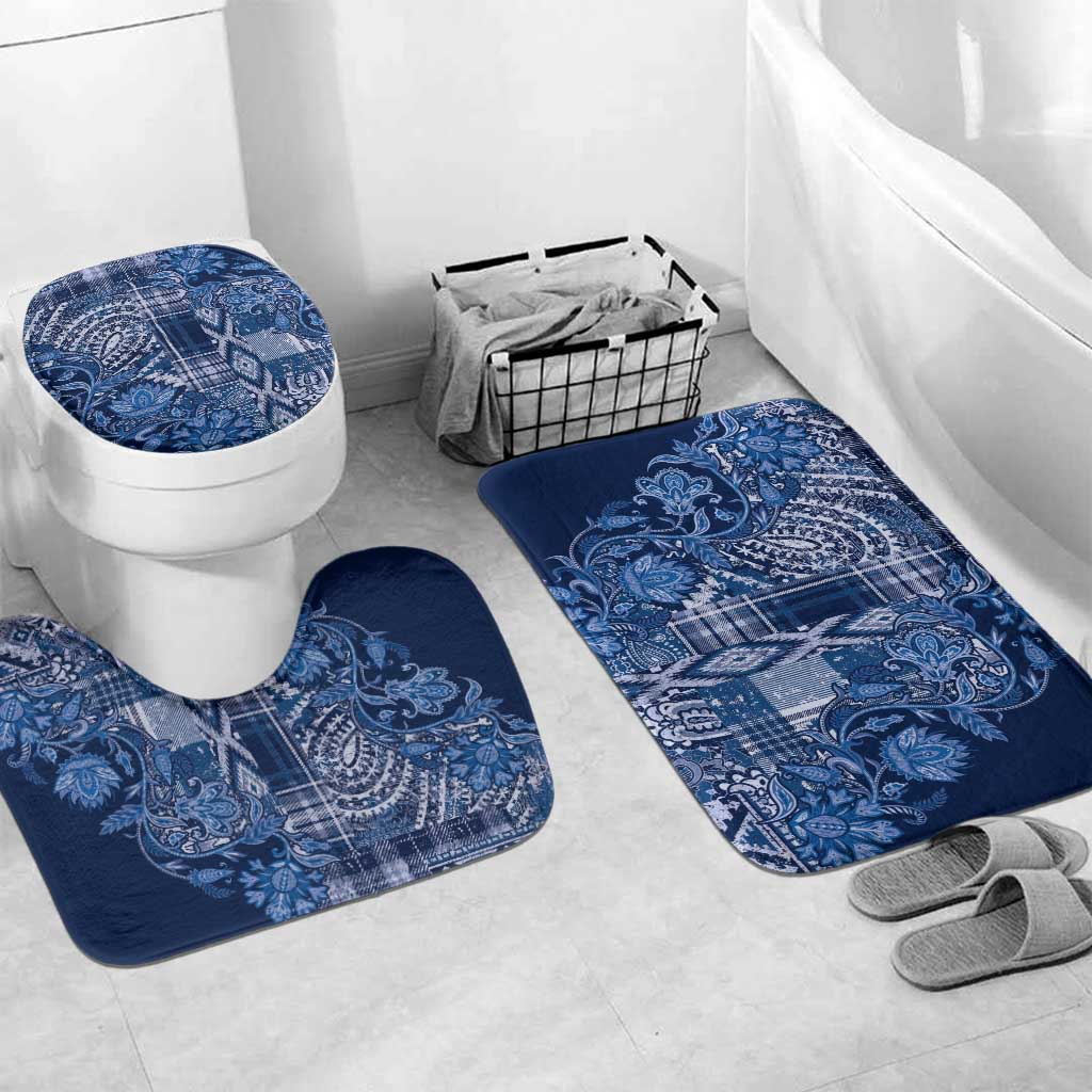 Africa Floral mix Maasai Shuka Bathroom Set Blue Moitf