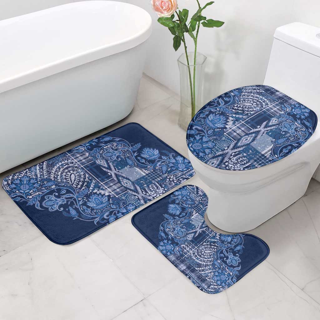 Africa Floral mix Maasai Shuka Bathroom Set Blue Moitf