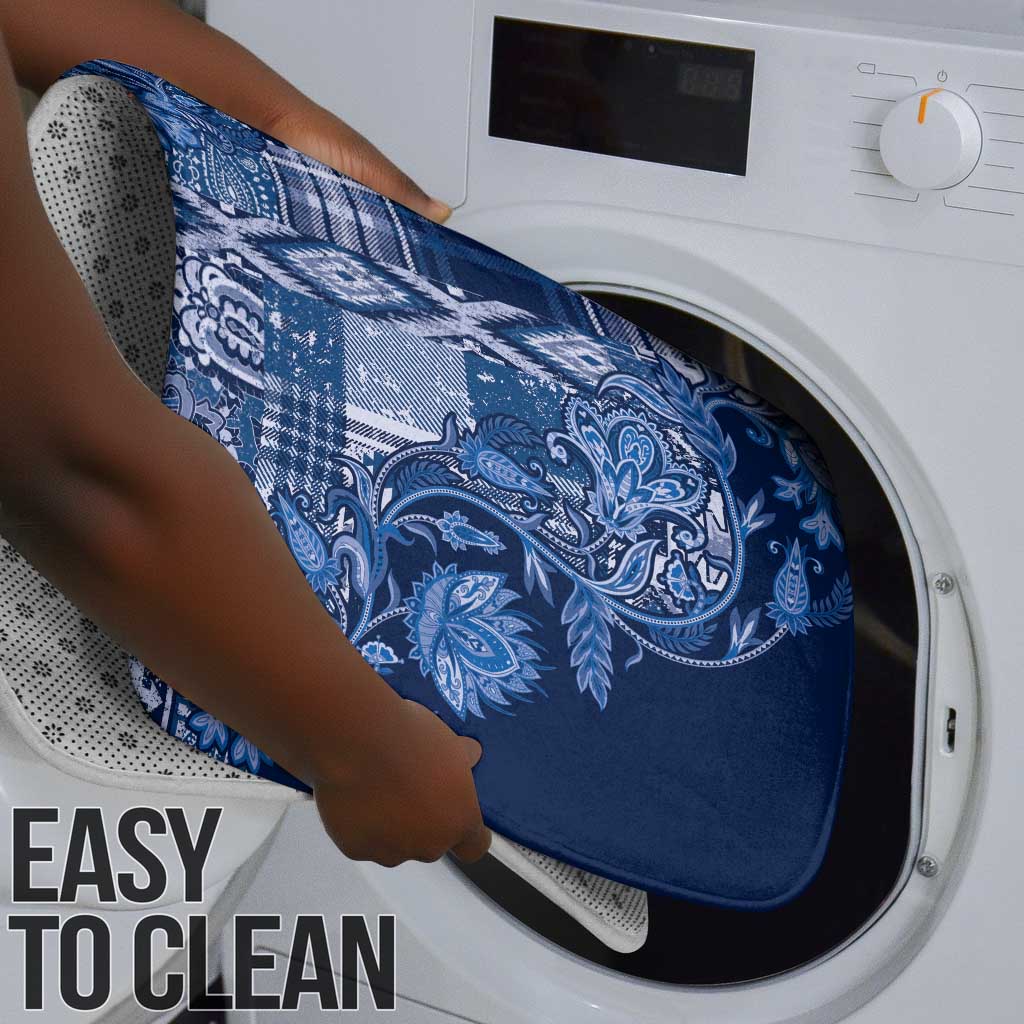 Africa Floral mix Maasai Shuka Bathroom Set Blue Moitf