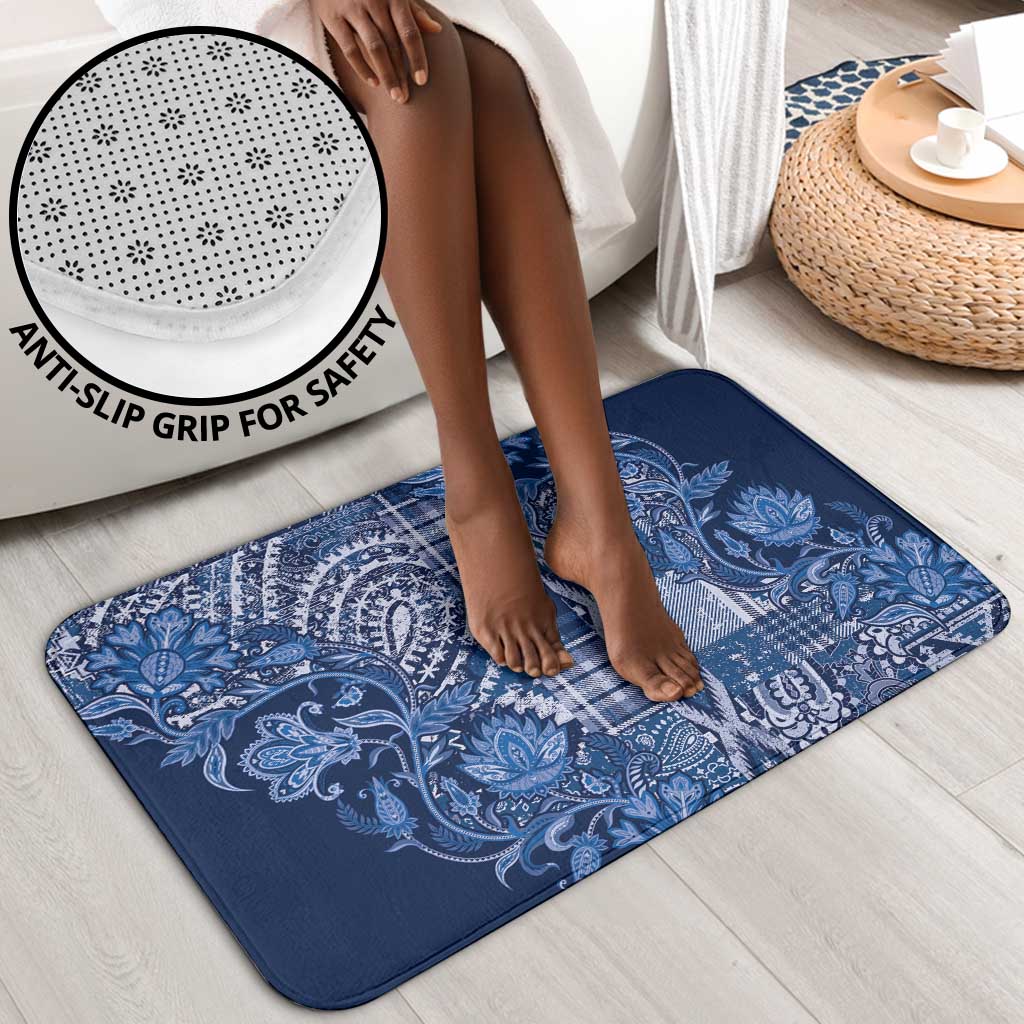 Africa Floral mix Maasai Shuka Bathroom Set Blue Moitf