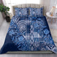 Afro Floral mix Maasai Shuka Bedding Set Blue Moitf