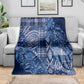 Afro Floral mix Maasai Shuka Blanket Blue Moitf