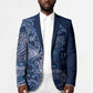 Africa Floral mix Maasai Shuka Blazer Blue Moitf