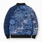 Africa Floral mix Maasai Shuka Bomber Puffer Jacket Blue Moitf