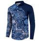 Africa Floral mix Maasai Shuka Button Sweatshirt Blue Moitf