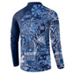 Africa Floral mix Maasai Shuka Button Sweatshirt Blue Moitf