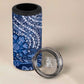 Afro Floral mix Maasai Shuka 4 in 1 Can Cooler Tumbler Blue Moitf