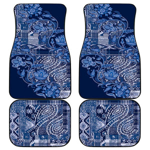 Afro Floral mix Maasai Shuka Car Mats Blue Moitf