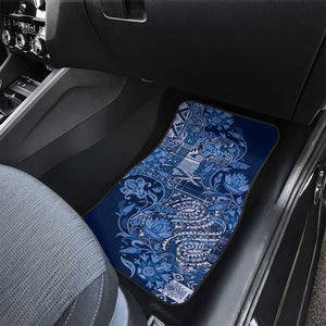 Afro Floral mix Maasai Shuka Car Mats Blue Moitf