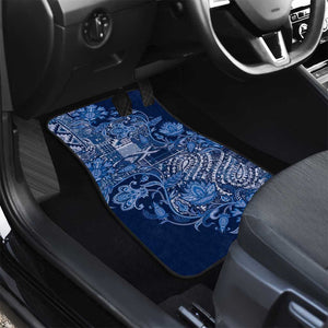 Afro Floral mix Maasai Shuka Car Mats Blue Moitf