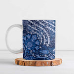 Africa Floral mix Maasai Shuka Ceramic Mug Blue Moitf