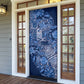 Africa Floral mix Maasai Shuka Door Cover Blue Moitf