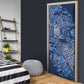 Africa Floral mix Maasai Shuka Door Cover Blue Moitf