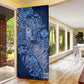 Africa Floral mix Maasai Shuka Door Cover Blue Moitf