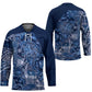 Africa Floral mix Maasai Shuka Hockey Jersey Blue Moitf