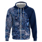Afro Floral mix Maasai Shuka Hoodie Blue Moitf