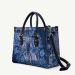 Africa Floral mix Maasai Shuka Leather Bag Blue Moitf
