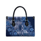 Africa Floral mix Maasai Shuka Leather Bag Blue Moitf