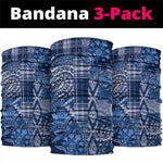 Afro Floral mix Maasai Shuka Neck Gaiter Blue Moitf LT9
