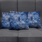 Africa Floral mix Maasai Shuka Pillow Cover Blue Moitf