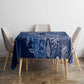 Afro Floral mix Maasai Shuka Tablecloth Blue Moitf