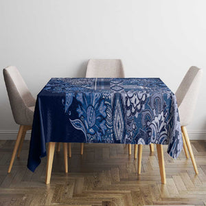 Afro Floral mix Maasai Shuka Tablecloth Blue Moitf