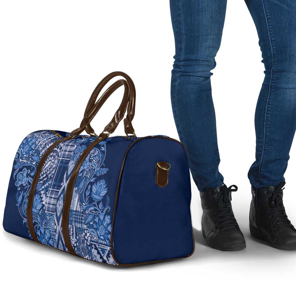 Africa Floral mix Maasai Shuka Travel Bag Blue Moitf