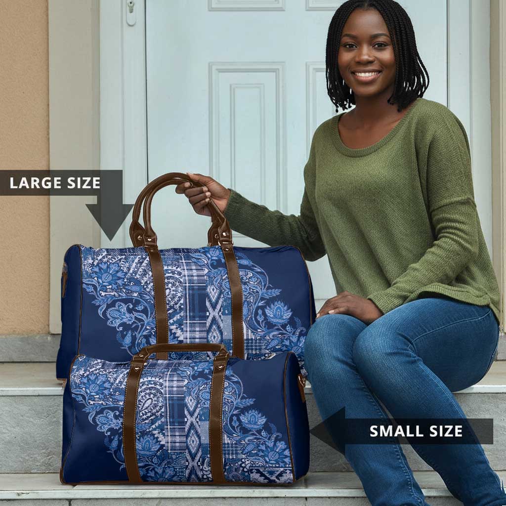 Africa Floral mix Maasai Shuka Travel Bag Blue Moitf