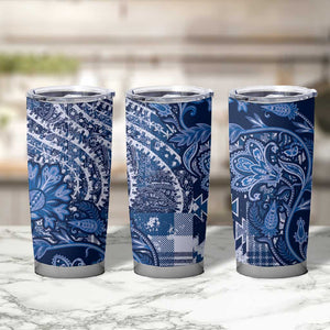 Afro Floral mix Maasai Shuka Tumbler Cup Blue Moitf