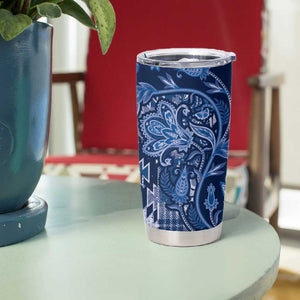 Afro Floral mix Maasai Shuka Tumbler Cup Blue Moitf