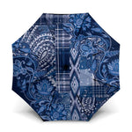 Africa Floral mix Maasai Shuka Umbrella Blue Moitf