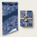 Africa Floral mix Maasai Shuka Wrapping Paper Blue Moitf - African Pride