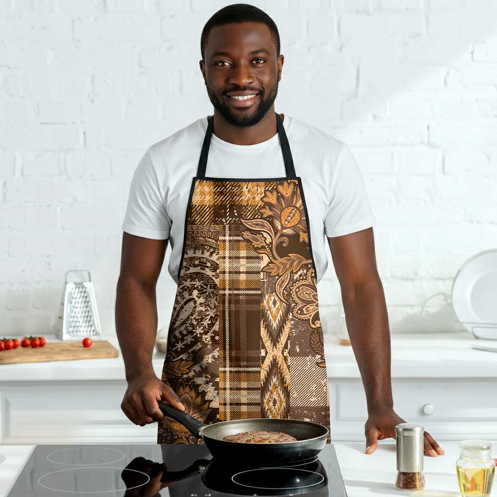 Africa Floral mix Maasai Shuka Apron Gold Moitf