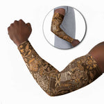 Africa Floral mix Maasai Shuka Arm Sleeves Gold Moitf